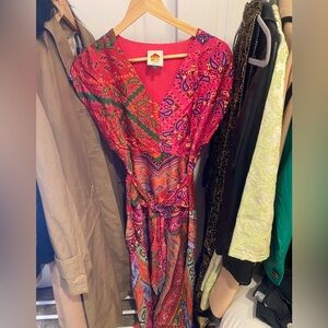 Farm Rio Short Sleeve Tie Dress